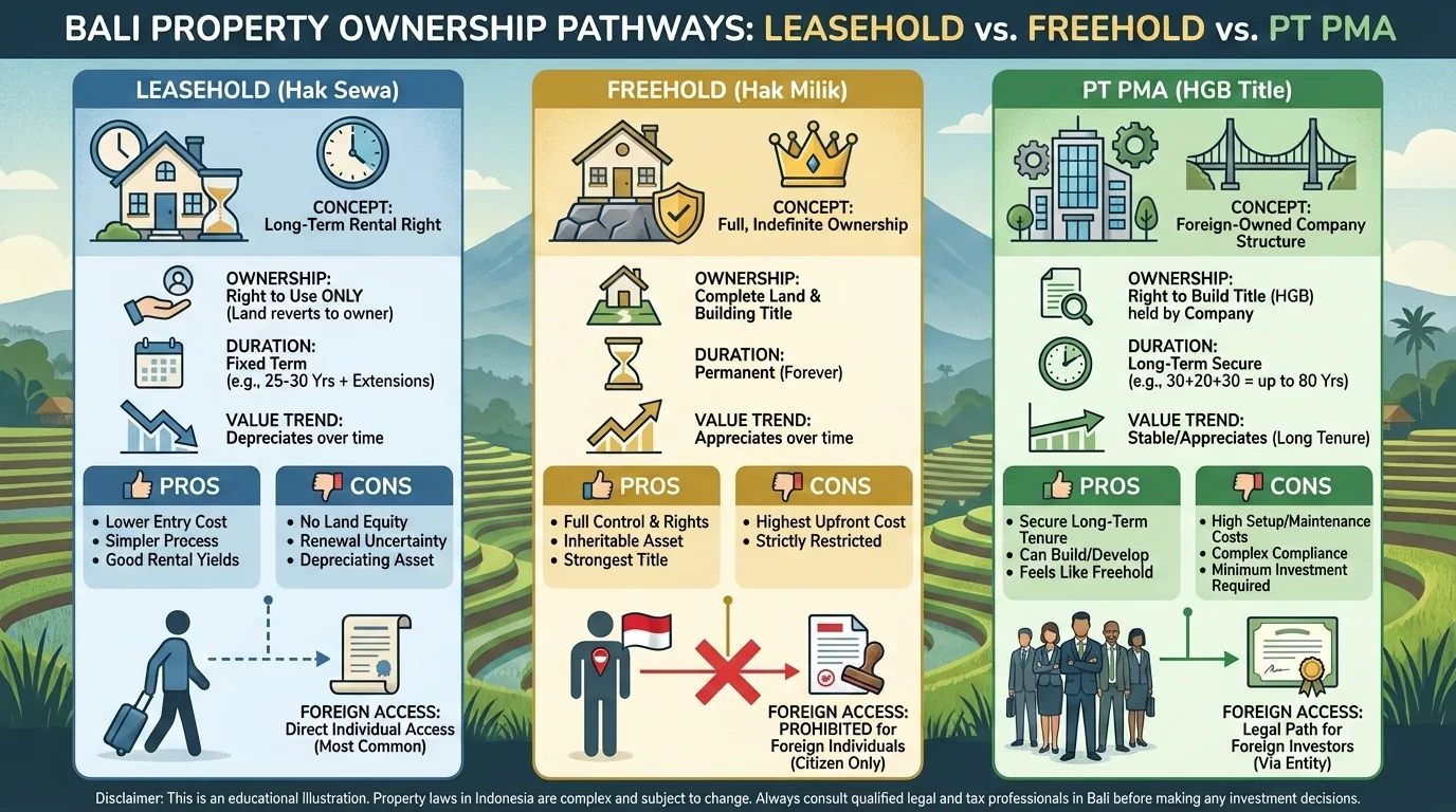 Leasehold vs Freehold — Bali property ownership types
